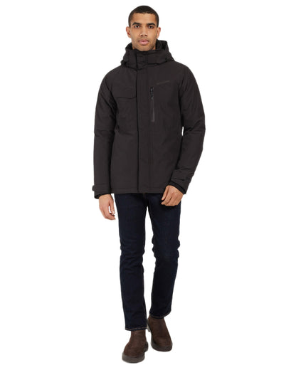 Black Coloured Didriksons Mens Stefan Jacket on white background 