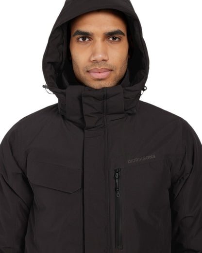 Black Coloured Didriksons Mens Stefan Jacket on white background 