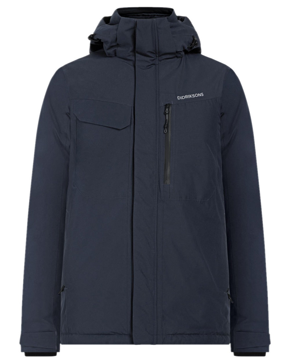 Dark Night Blue Coloured Didriksons Mens Stefan Jacket on white background 