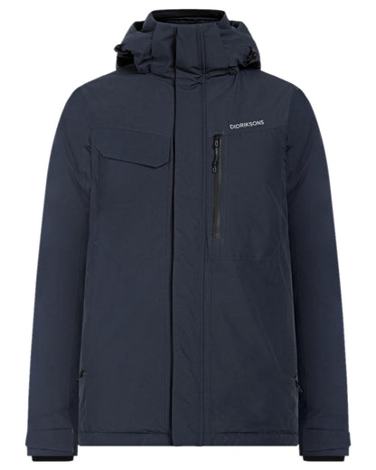 Dark Night Blue Coloured Didriksons Mens Stefan Jacket on white background 