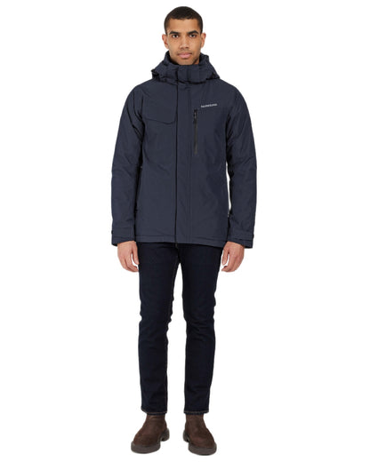 Dark Night Blue Coloured Didriksons Mens Stefan Jacket on white background 