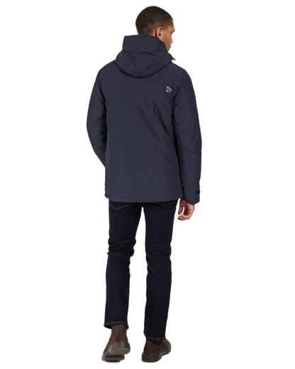 Dark Night Blue Coloured Didriksons Mens Stefan Jacket on white background 