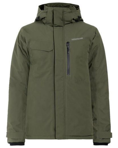 Deep Green Coloured Didriksons Mens Stefan Jacket on white background 