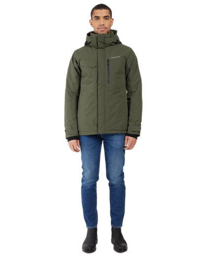 Deep Green Coloured Didriksons Mens Stefan Jacket on white background 