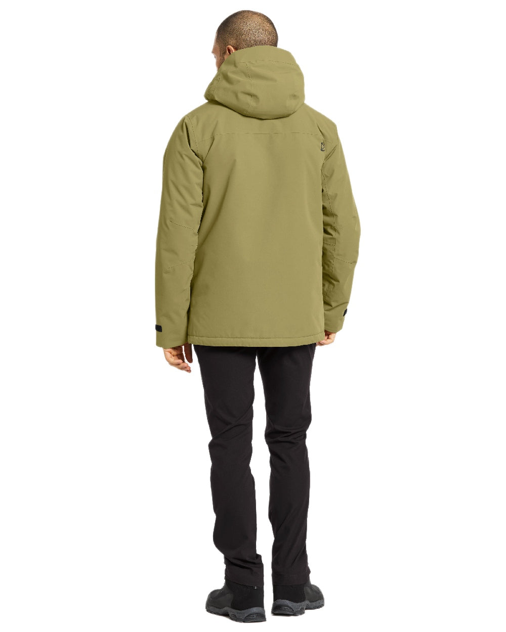 Olive Green Coloured Didriksons Mens Stefan Jacket on white background 