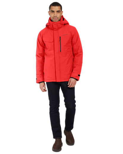 Pomme Red Coloured Didriksons Mens Stefan Jacket on white background 
