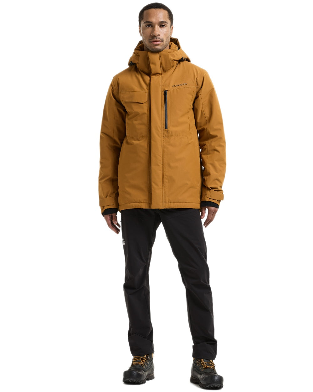 Spice Brown Coloured Didriksons Mens Stefan Jacket on white background 