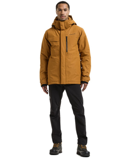 Spice Brown Coloured Didriksons Mens Stefan Jacket on white background 