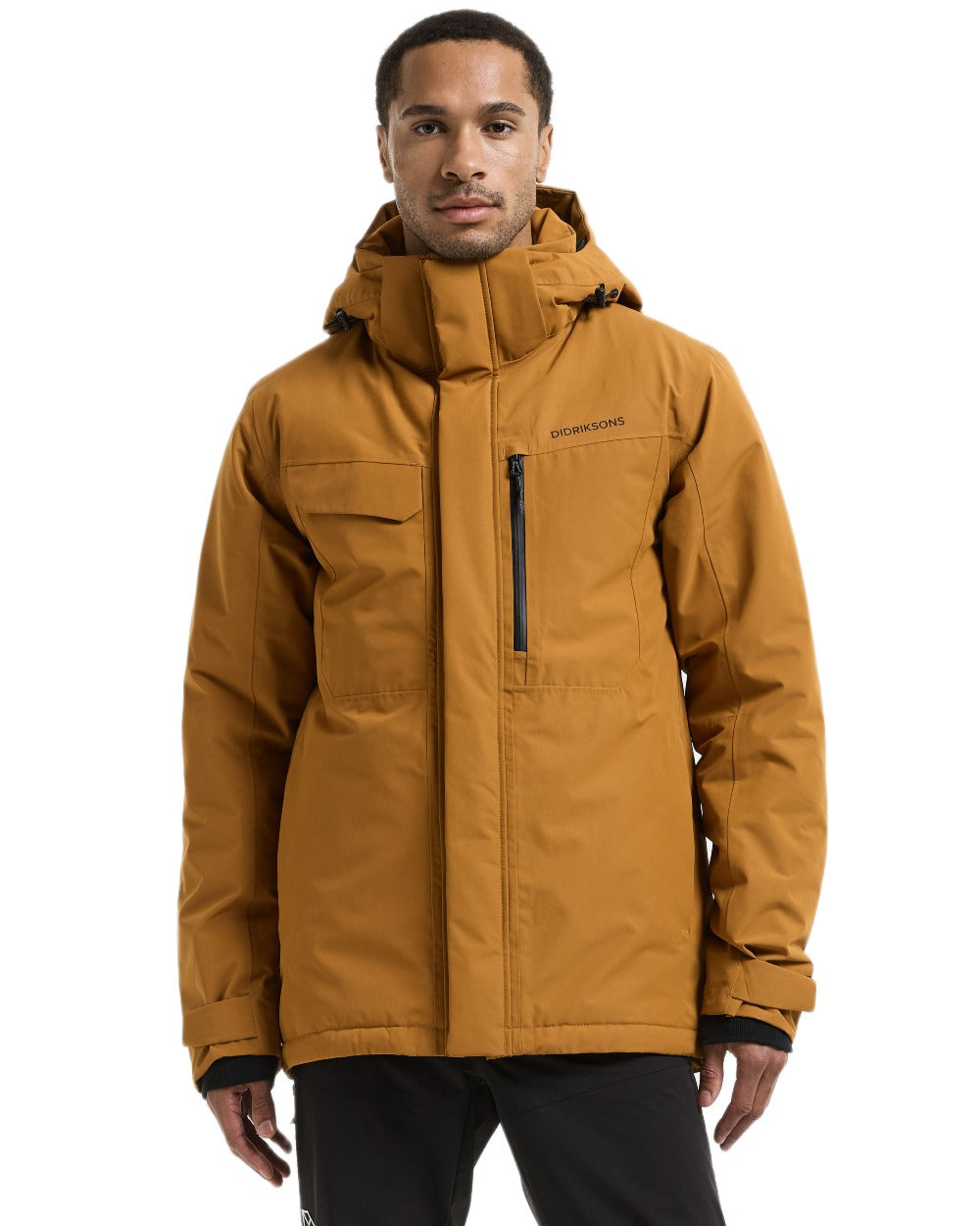 Spice Brown Coloured Didriksons Mens Stefan Jacket on white background 