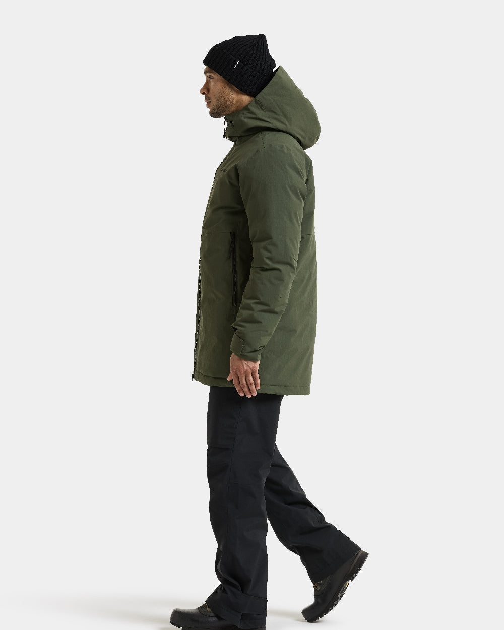 Deep Green Coloured Didriksons Mens Tempest Parka on White Background 