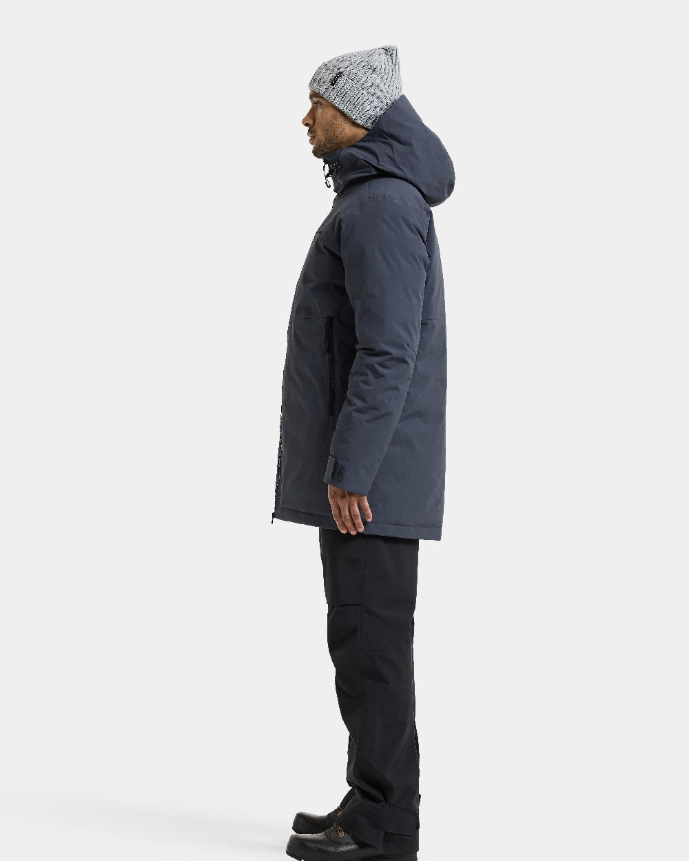 Sleepy Blue Coloured Didriksons Mens Tempest Parka on White Background 