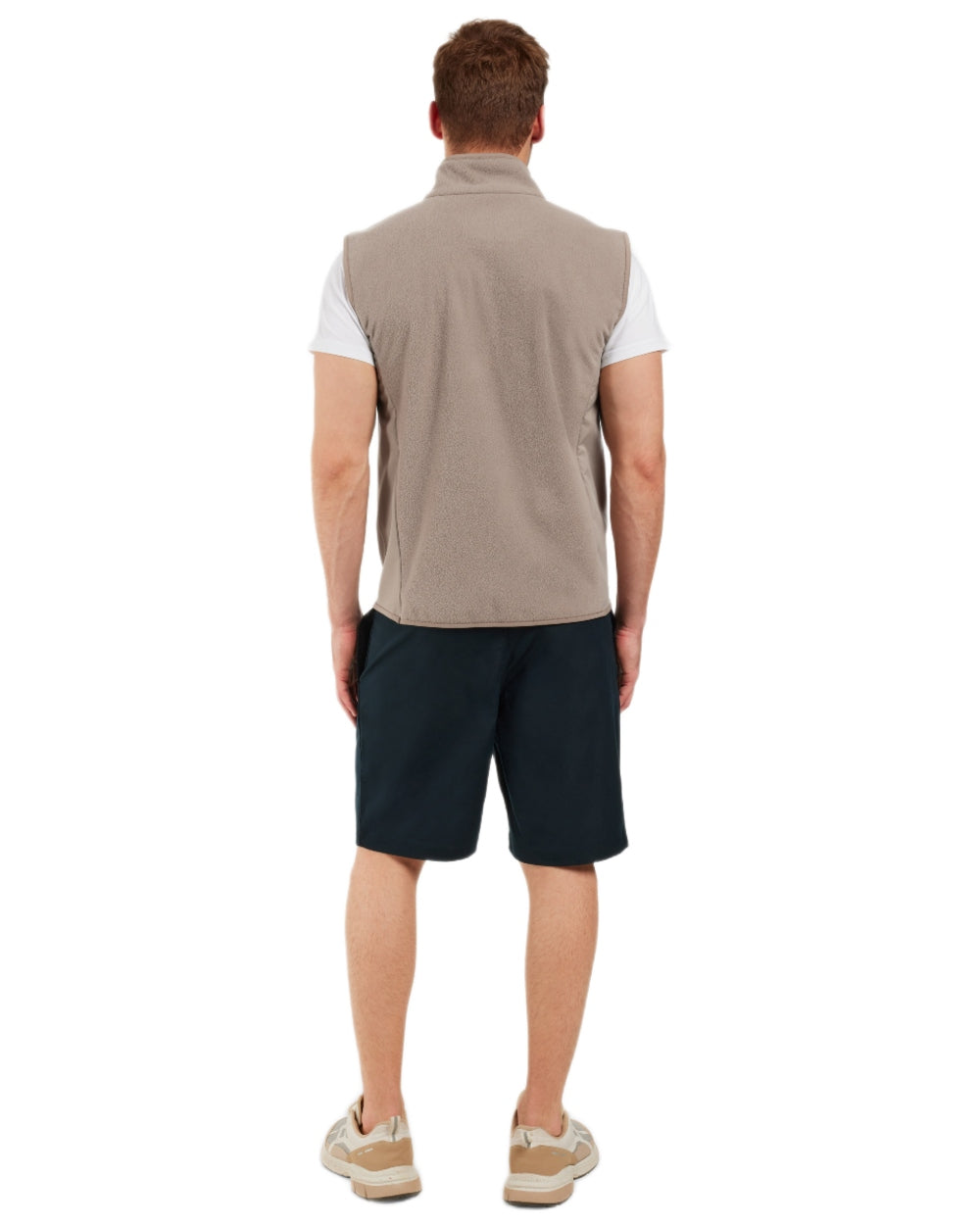 Ash Brown coloured Didriksons Mens Tino Vest on white background 