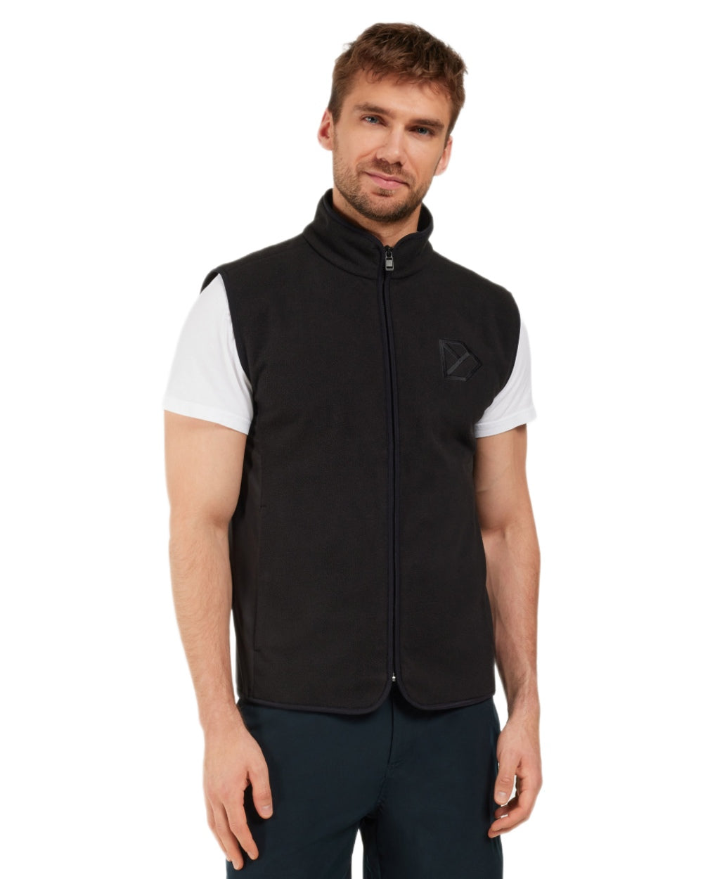 Black coloured Didriksons Mens Tino Vest on white background 