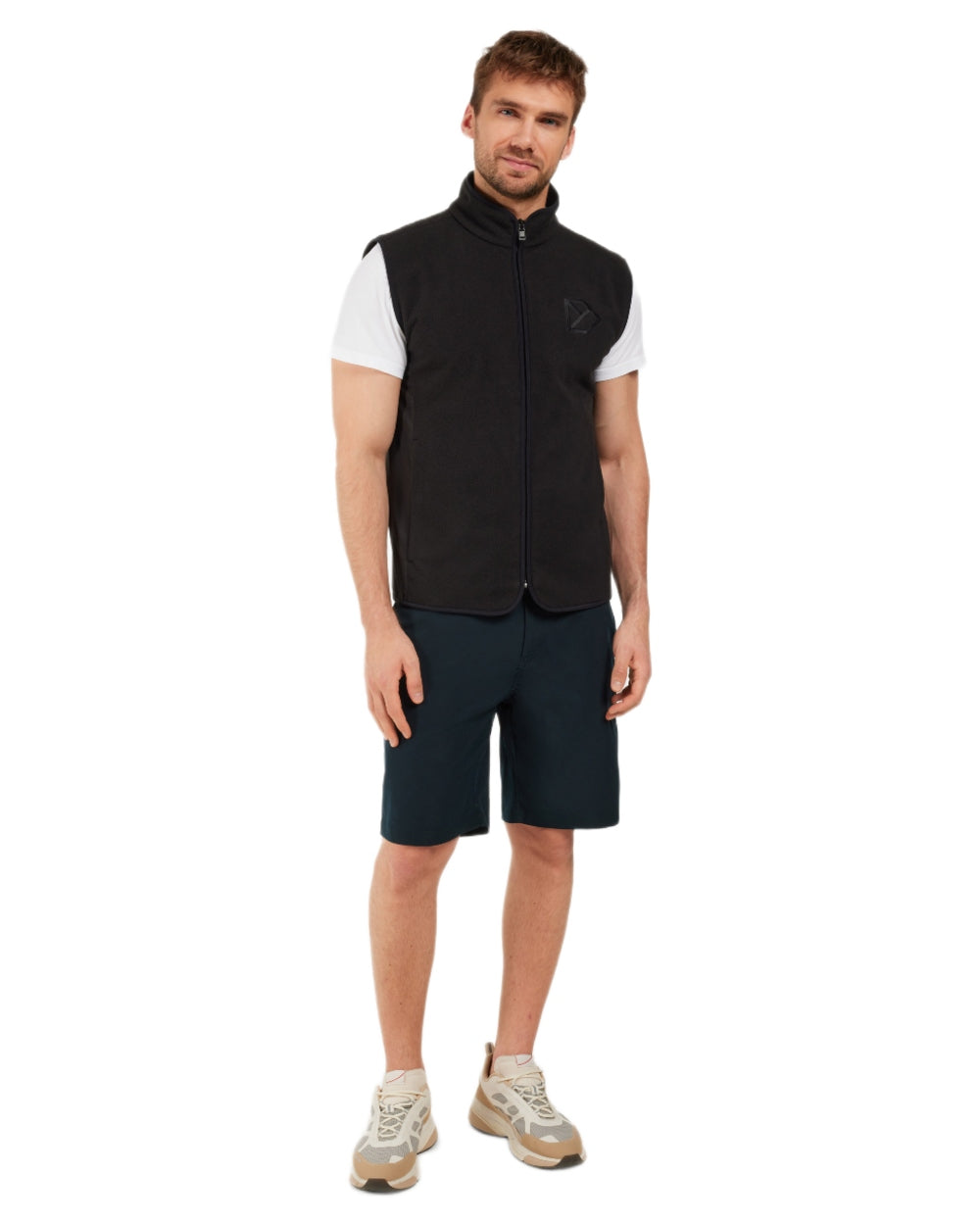 Black coloured Didriksons Mens Tino Vest on white background 