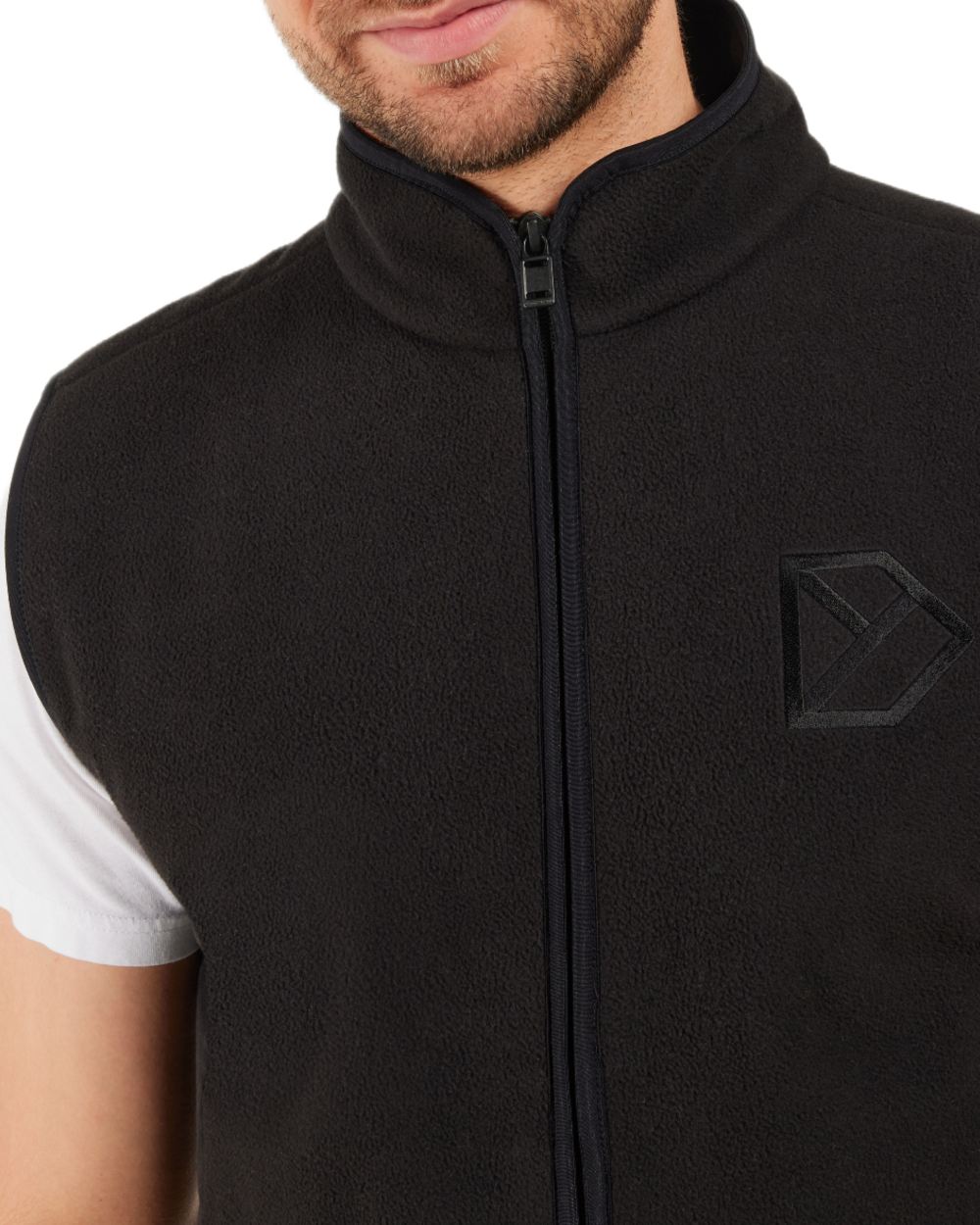 Black coloured Didriksons Mens Tino Vest on white background 