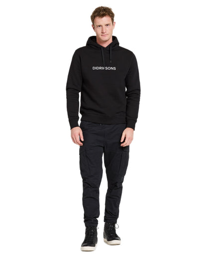 Black coloured Didriksons Mens Ven Hoodies on white background 