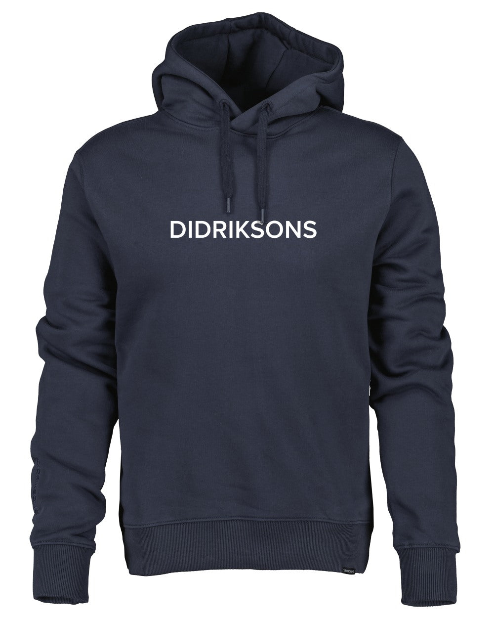 Navy coloured Didriksons Mens Ven Hoodies on white background 