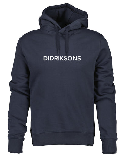 Navy coloured Didriksons Mens Ven Hoodies on white background 