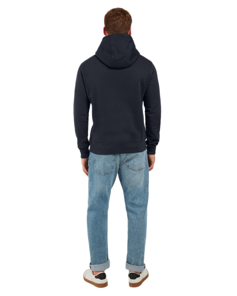 Navy coloured Didriksons Mens Ven Hoodies on white background 