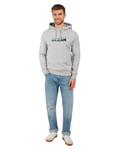 Aluminum Melange coloured Didriksons Mens Ven Ocean Hoodie on white background 