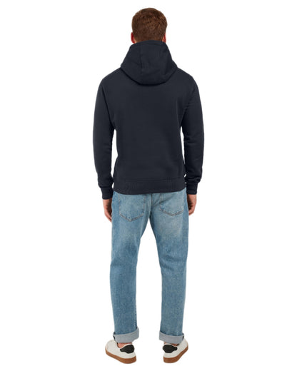 Navy coloured Didriksons Mens Ven Ocean Hoodie on white background 