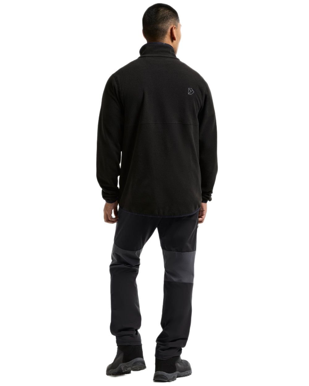 Black coloured Didriksons Mens Vito Full Zip Fleece on white background 