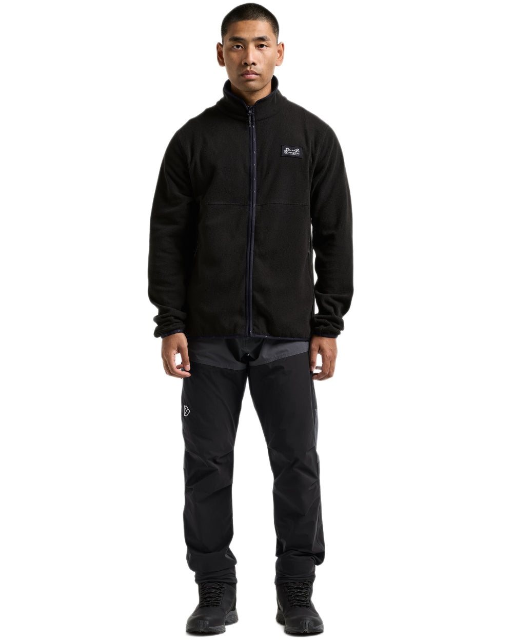 Black coloured Didriksons Mens Vito Full Zip Fleece on white background 