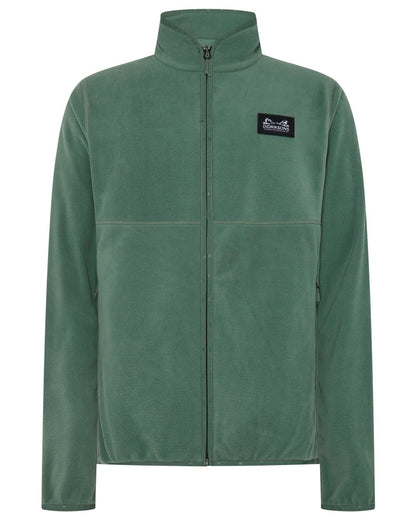 Dark Moss coloured Didriksons Mens Vito Full Zip Fleece on white background 