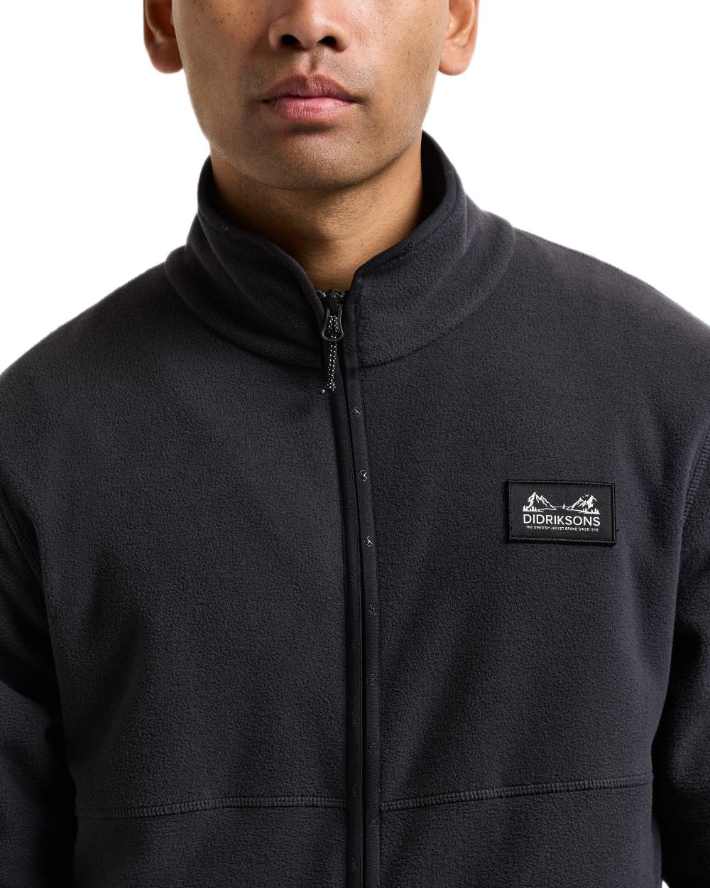 Graphite coloured Didriksons Mens Vito Full Zip Fleece on white background 