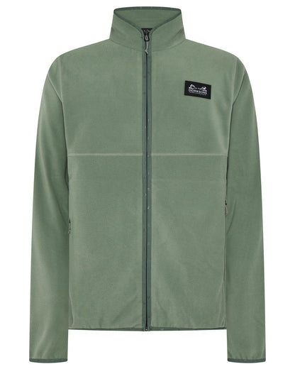 Light Moss coloured Didriksons Mens Vito Full Zip Fleece on white background 