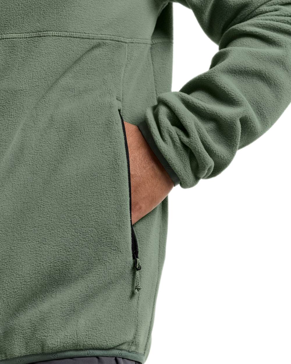 Light Moss coloured Didriksons Mens Vito Full Zip Fleece on white background 