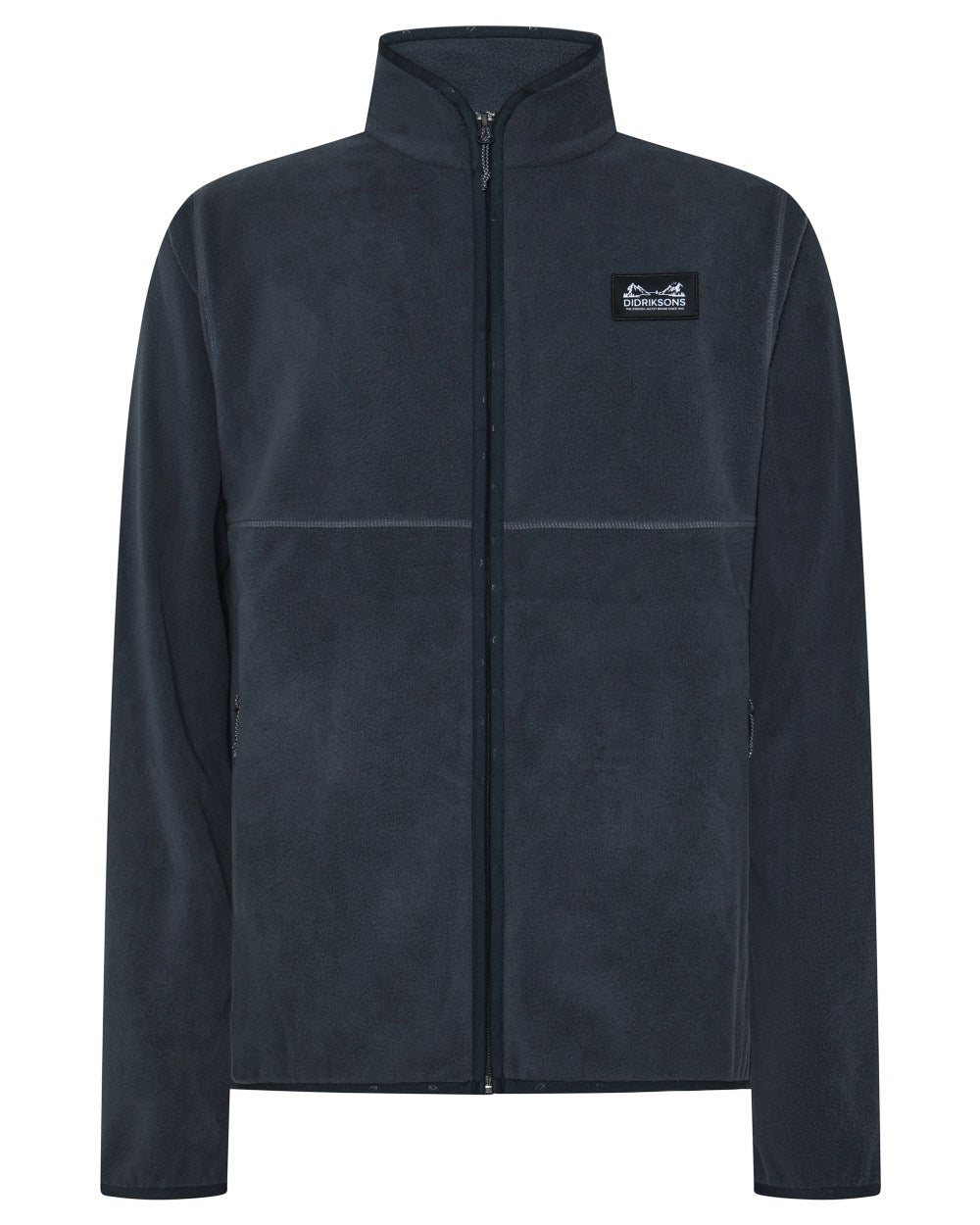 Sleepy Blue coloured Didriksons Mens Vito Full Zip Fleece on white background 