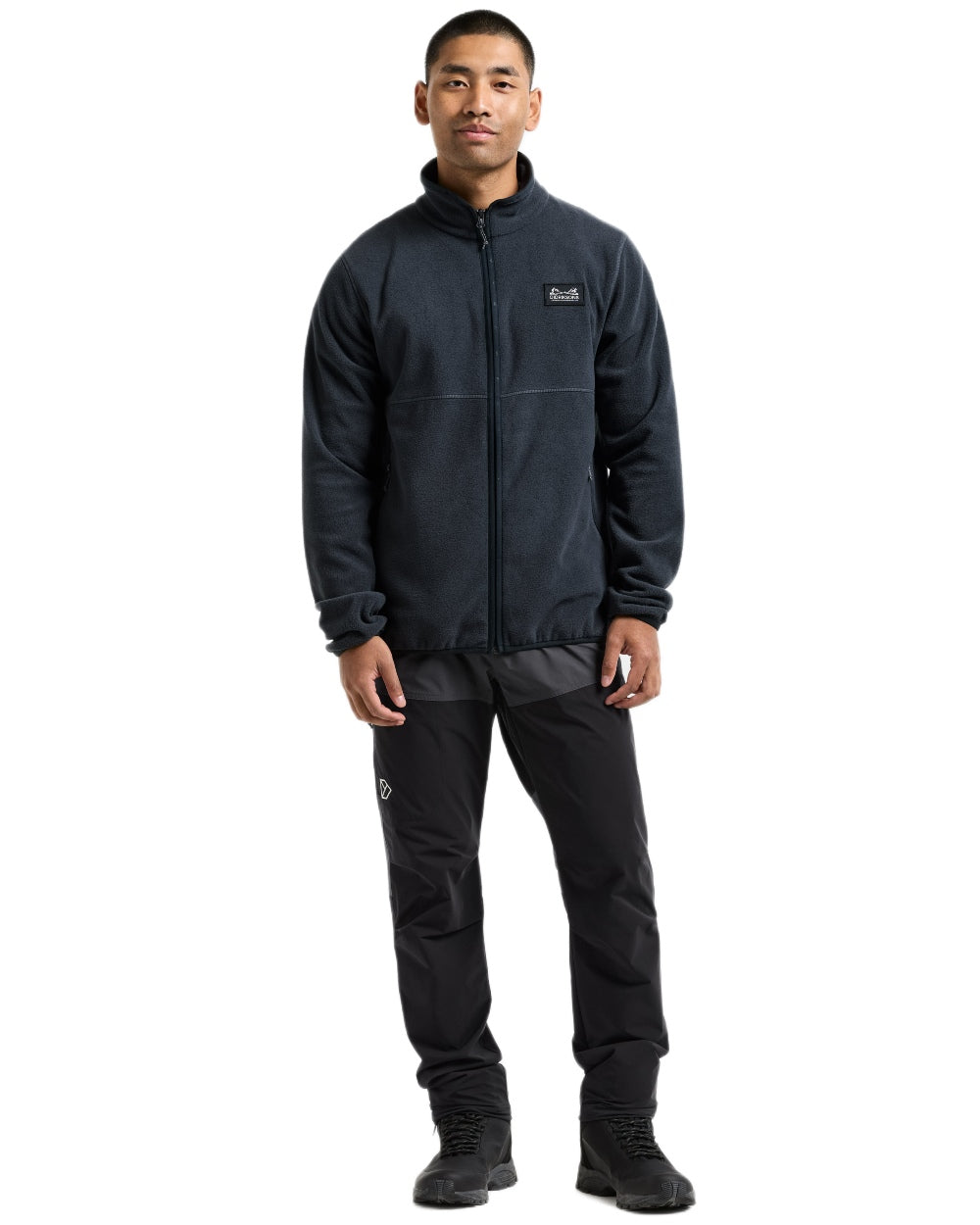 Sleepy Blue coloured Didriksons Mens Vito Full Zip Fleece on white background 