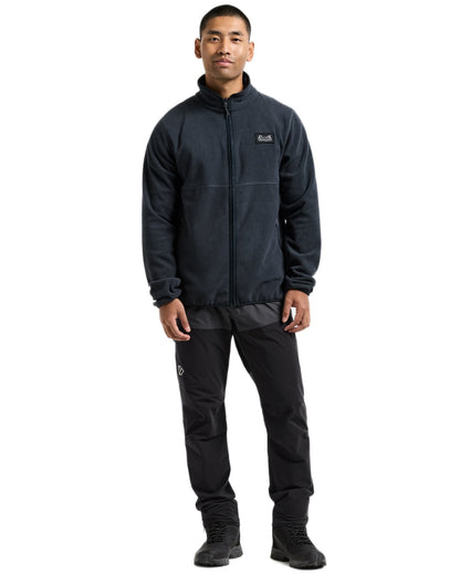 Sleepy Blue coloured Didriksons Mens Vito Full Zip Fleece on white background 