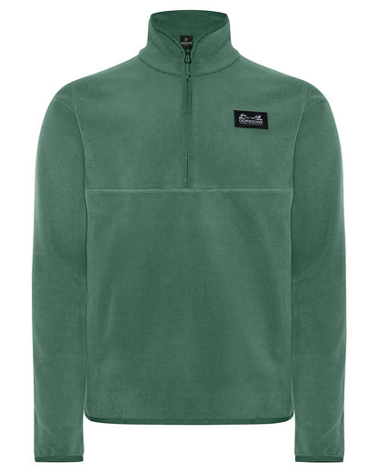 Dark Moss coloured Didriksons Mens Vito USX Half Zip Sweater on white background 