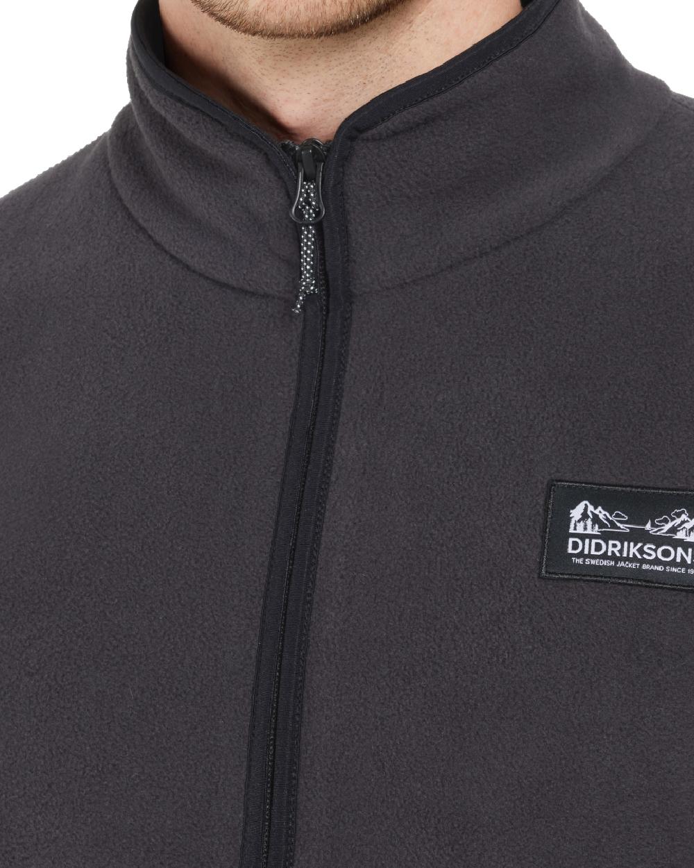 Graphite coloured Didriksons Mens Vito USX Half Zip Sweater on white background 