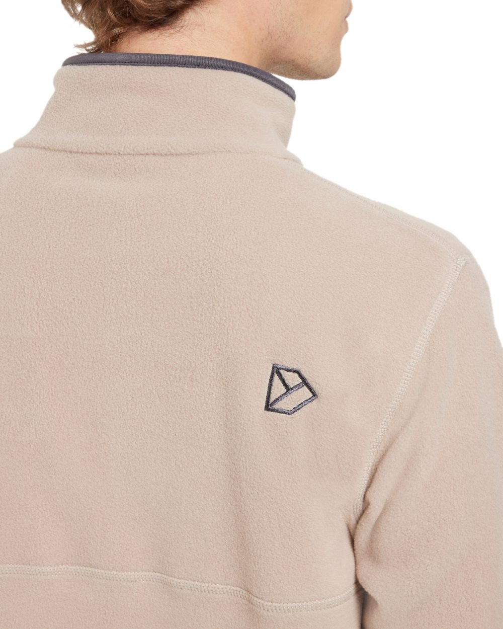Beach Biege coloured Didriksons Mens Vito USX Half Zip Sweater on white background 