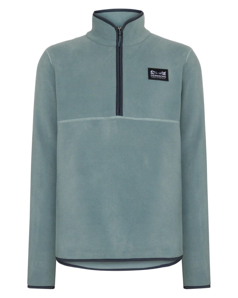 Factory Blue coloured Didriksons Mens Vito USX Half Zip Sweater on white background 