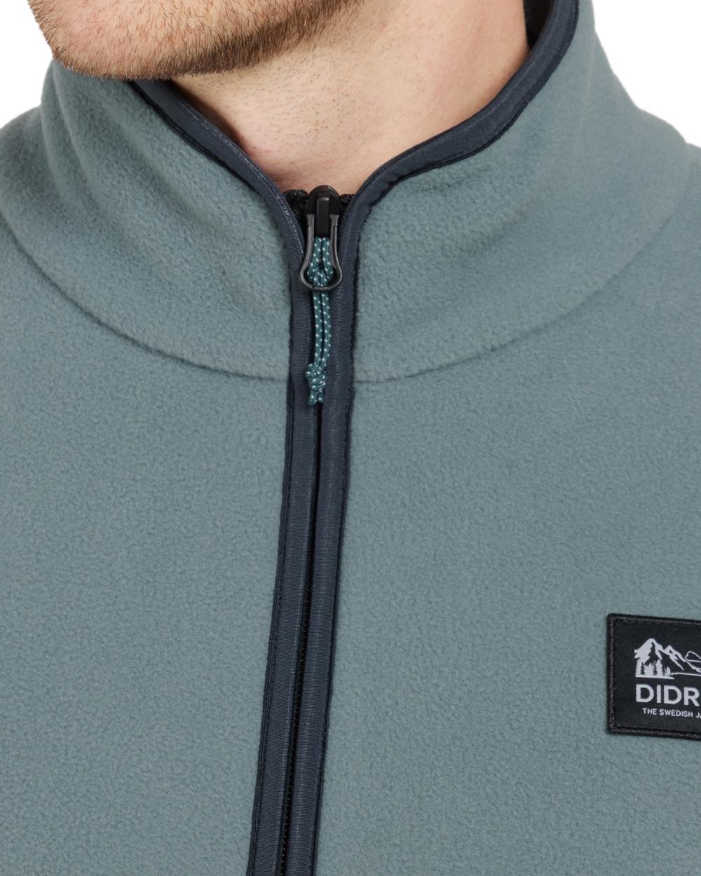 Factory Blue coloured Didriksons Mens Vito USX Half Zip Sweater on white background 