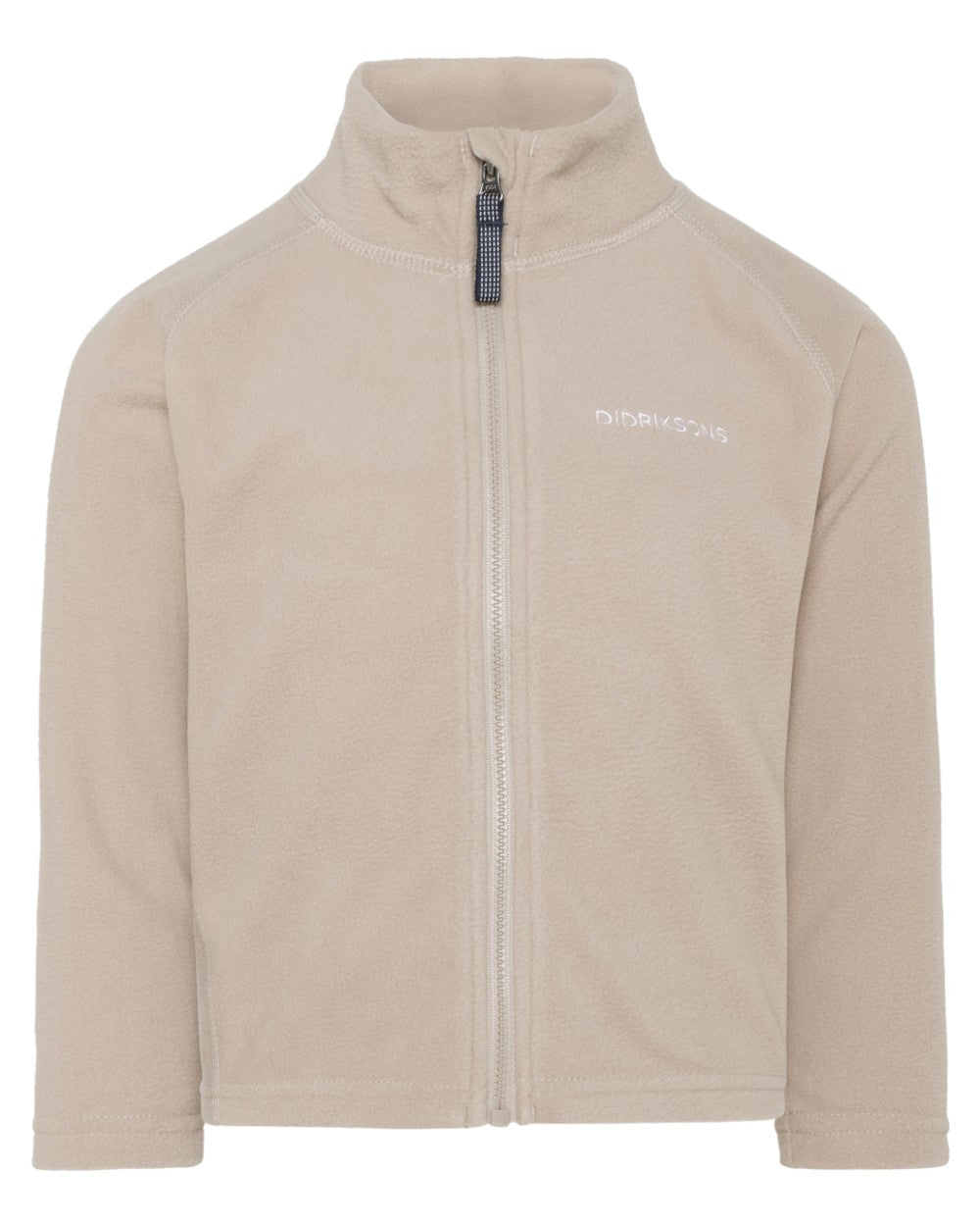 Beach Beige coloured Didriksons Monte Kids Fullzip Fleece on white background 
