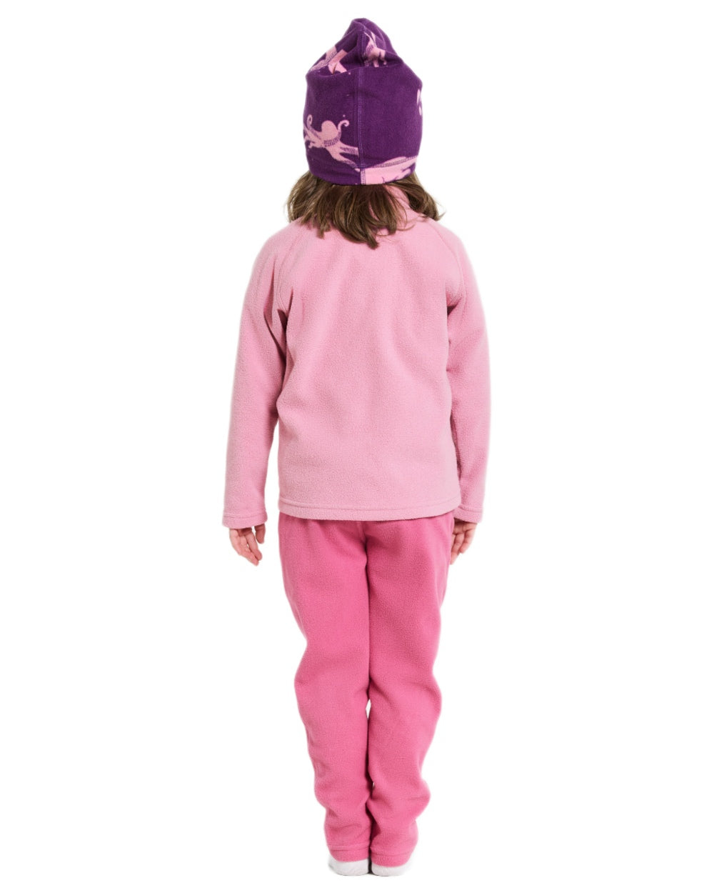 Light Heather Pink coloured Didriksons Monte Kids Fullzip Fleece on white background 