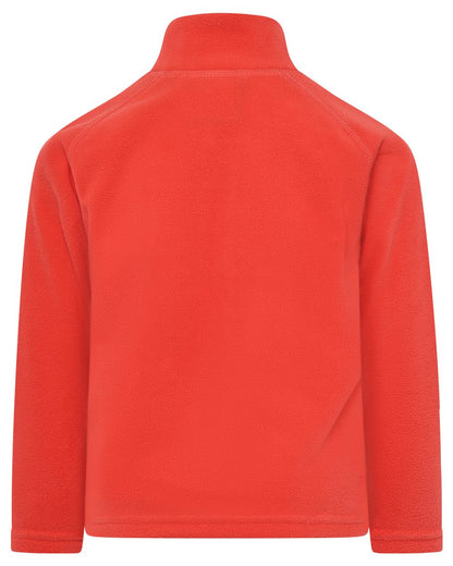 Paprika coloured Didriksons Monte Kids Fullzip Fleece on white background 