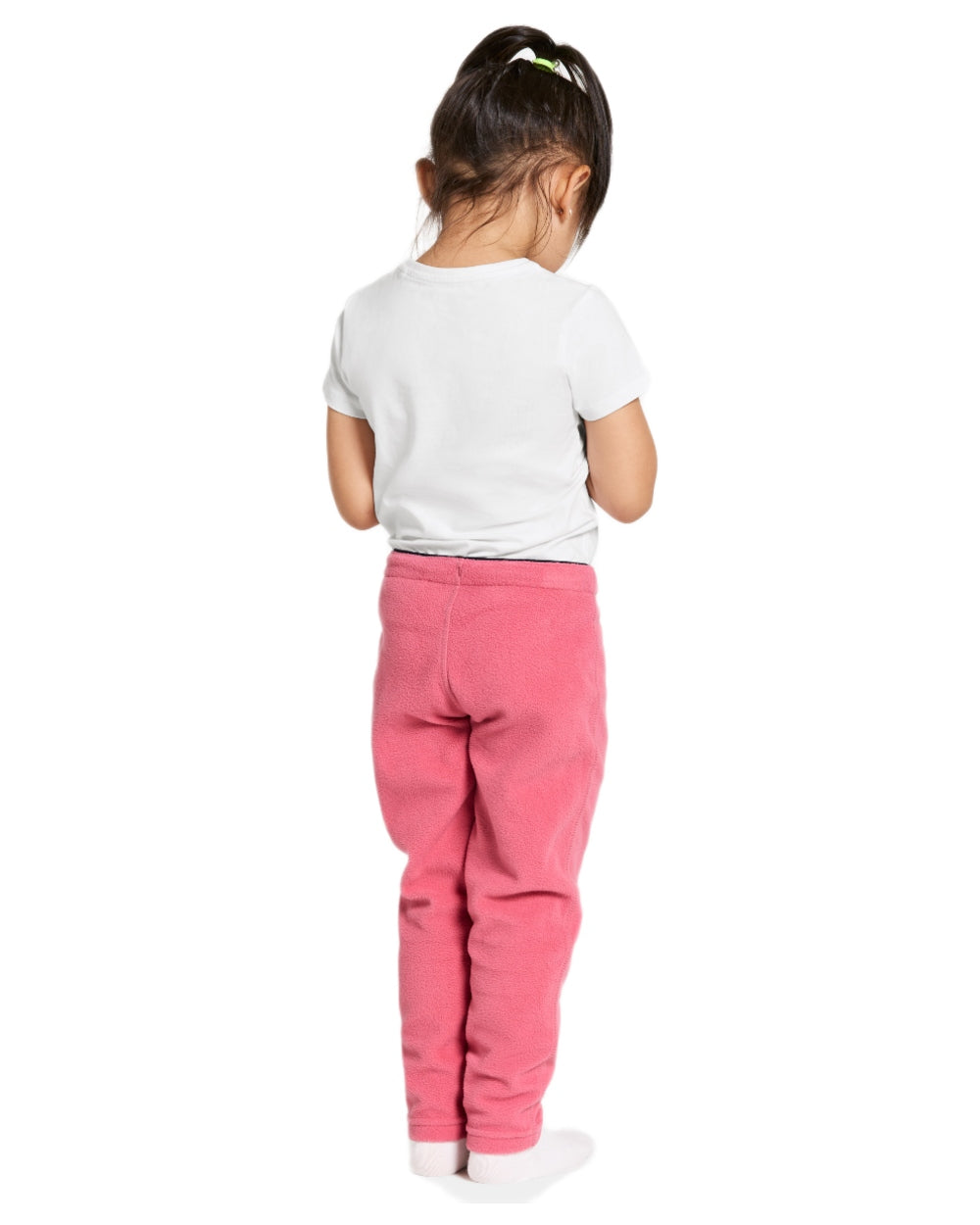 Dusty Azalea coloured Didriksons Monte Kids Pants on white background 