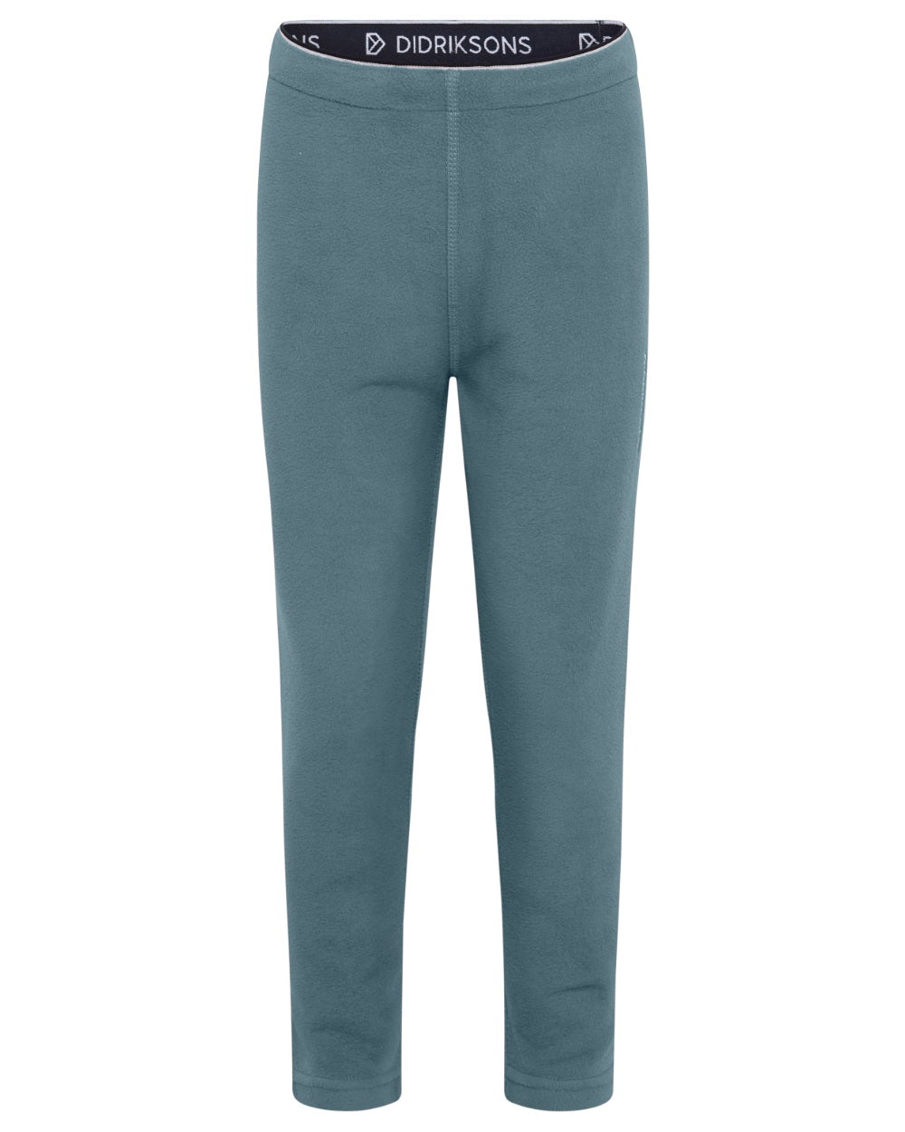Factory Blue coloured Didriksons Monte Kids Pants on white background 
