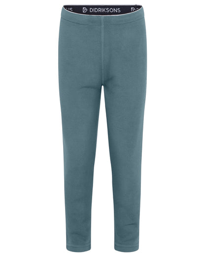 Factory Blue coloured Didriksons Monte Kids Pants on white background 