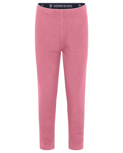 Heather Pink coloured Didriksons Monte Kids Pants on white background 