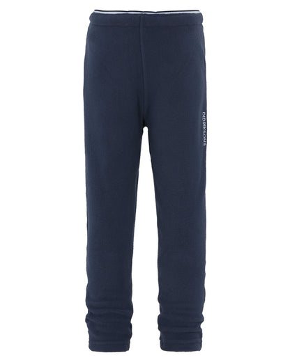 Navy coloured Didriksons Monte Kids Pants on white background 