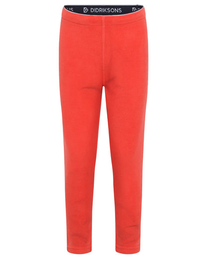 Paprika coloured Didriksons Monte Kids Pants on white background 