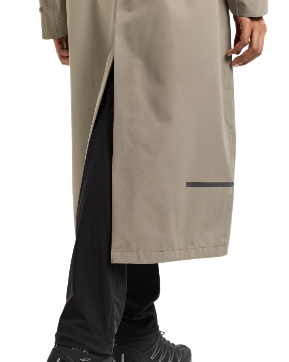 Ash Brown coloured Didriksons Nadja Womens Long Parka 4 on white background 