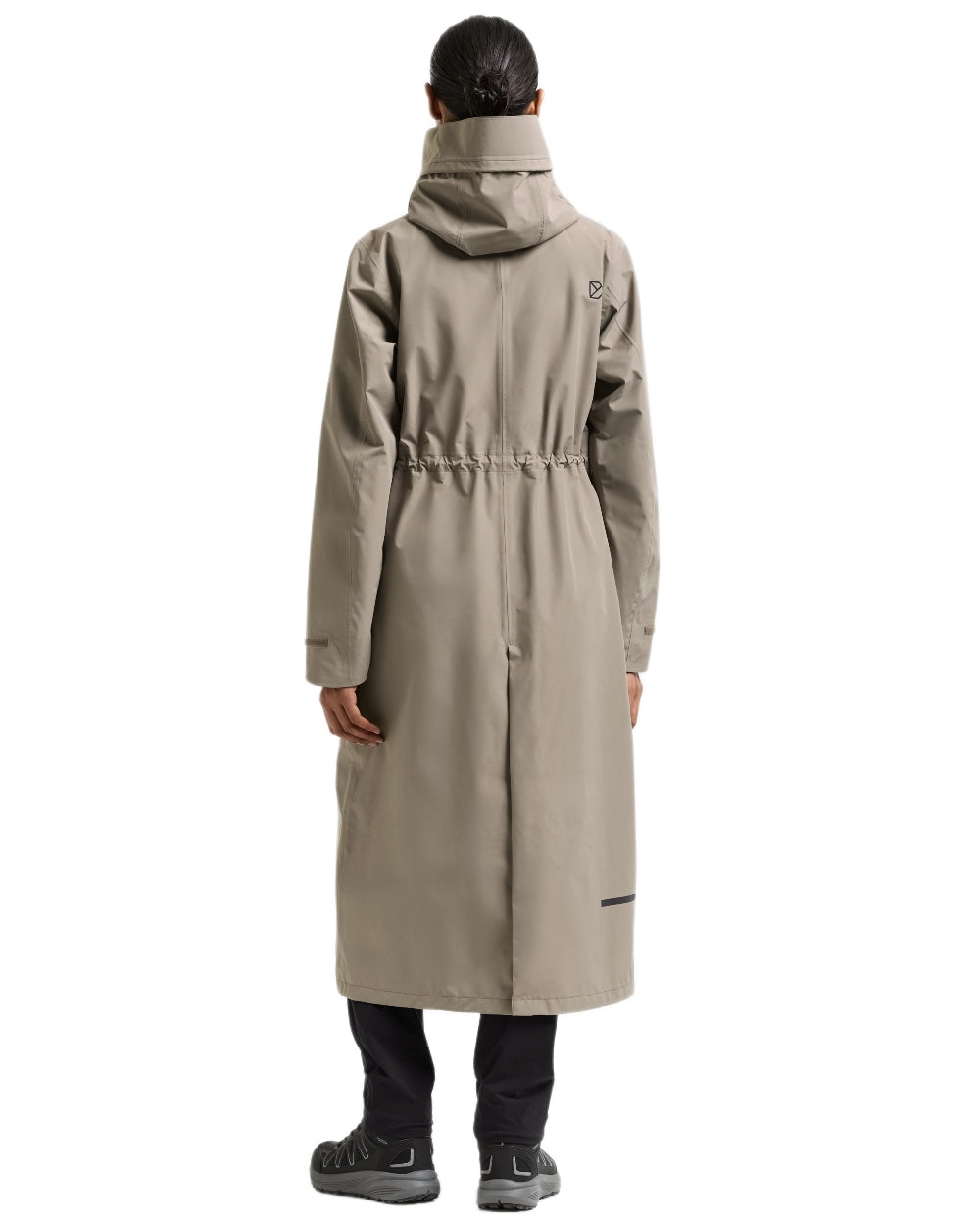 Ash Brown coloured Didriksons Nadja Womens Long Parka 4 on white background 